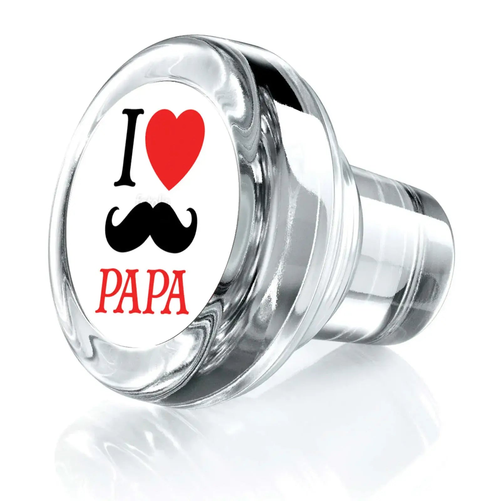 Bouchon en verre cristal - "I love Papa"