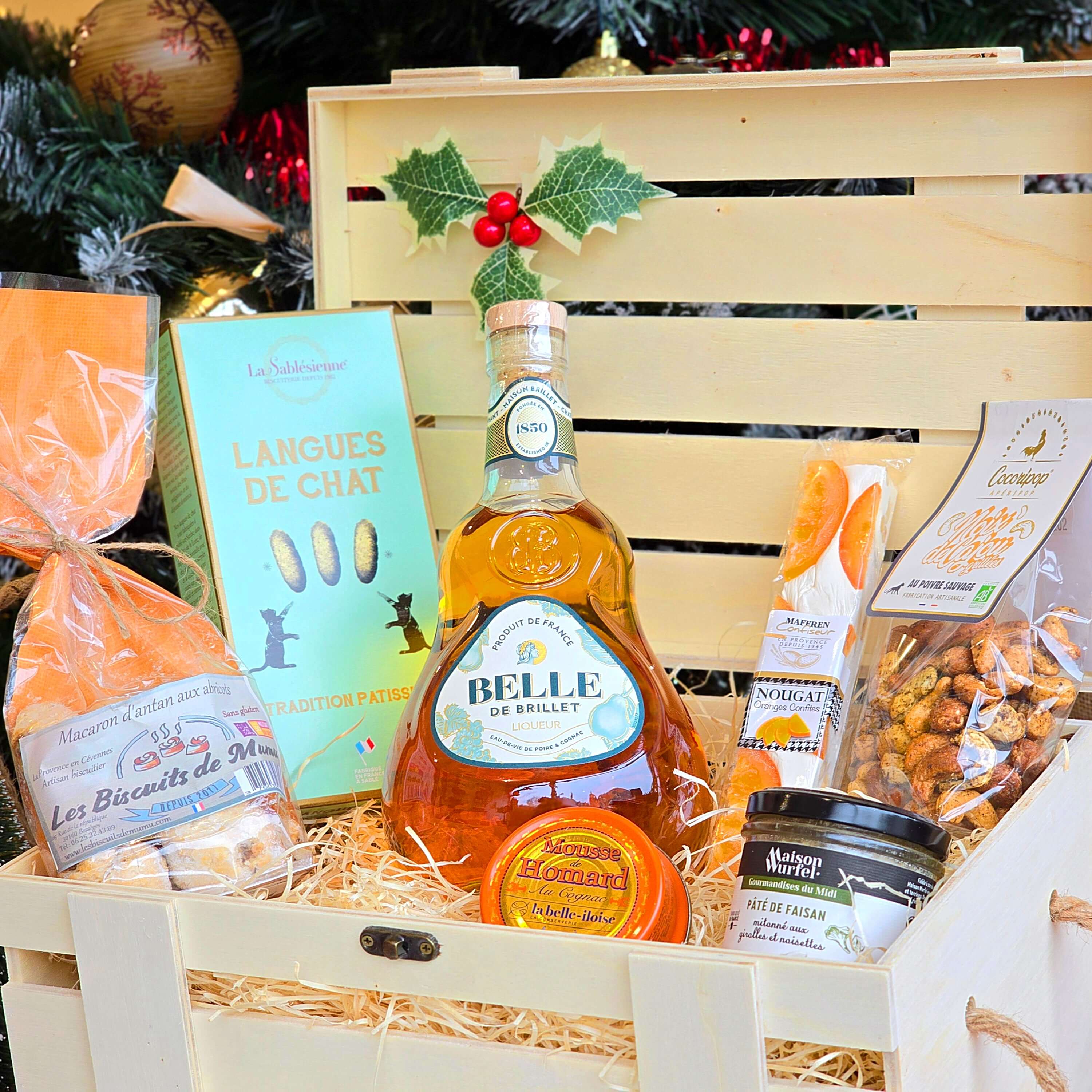 Coffret Gourmand Bois "La Belle des Fêtes"