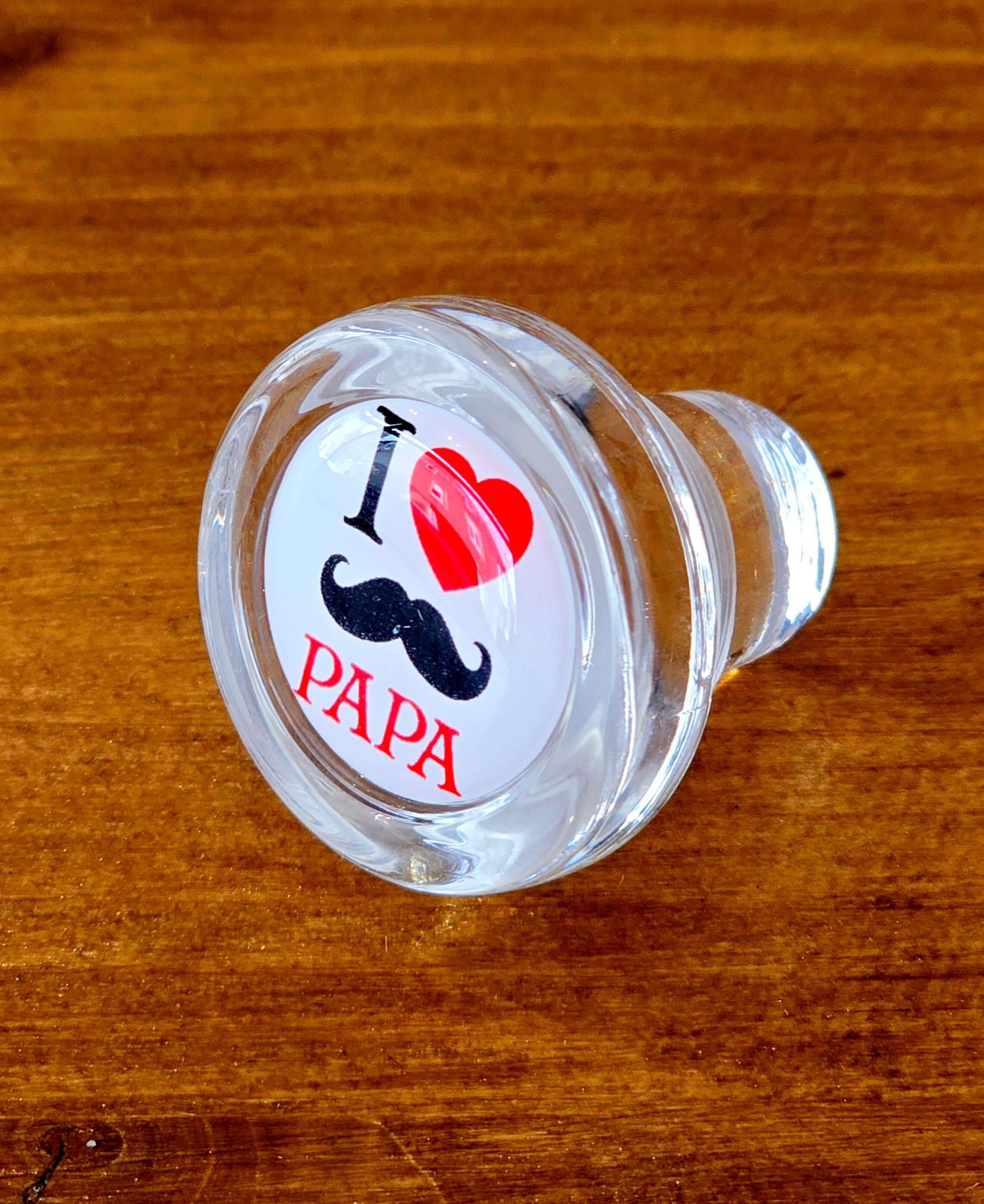 Bouchon en verre cristal - "I love Papa"2