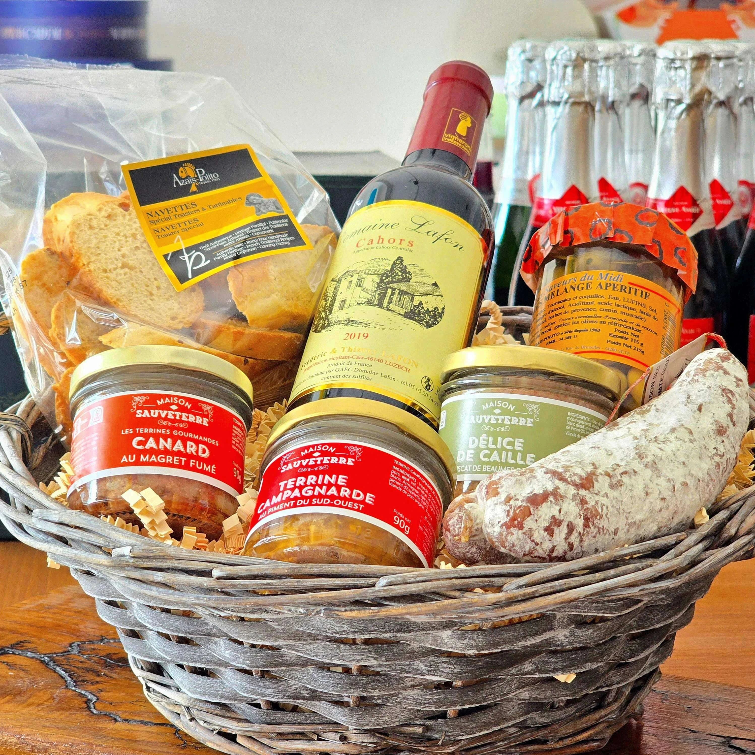 Panier Gourmand - Vin et Saucisson - 24/48h - C'est Cela