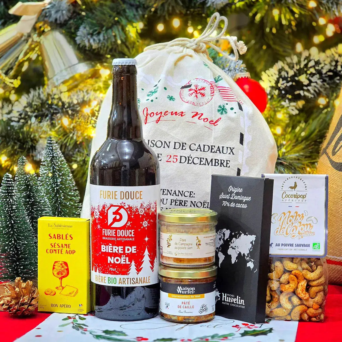 Cadeau Gourmand Noël Hotte "Bière de Noël" C'est Cela.webp