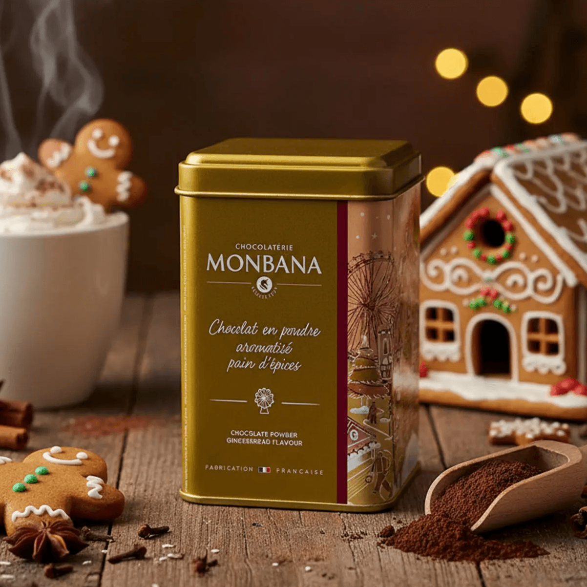 Chocolat en poudre aromatisé pain d'épices MONBANA