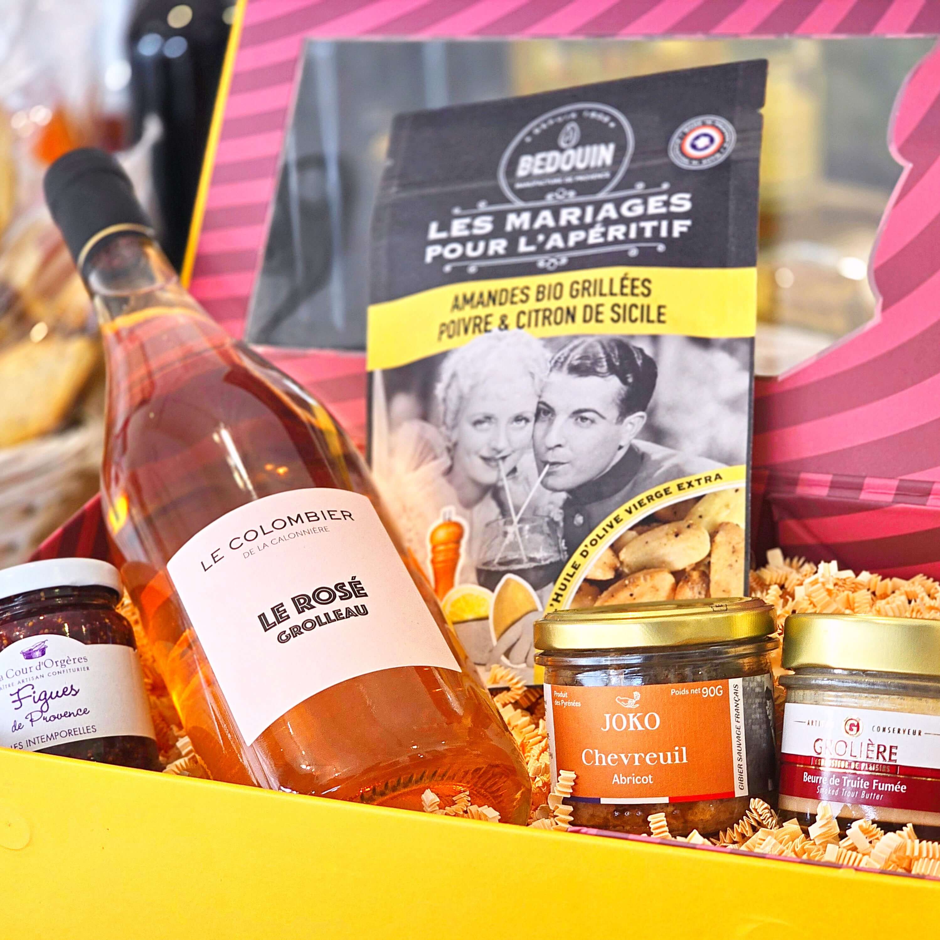Coffret Cadeau Gourmand - Rosé et Amandes - 24/48h - C est Cela