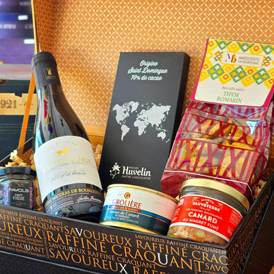 Coffret Cadeau Gourmand - Vin Rouge et Chocolat Noir - C'est Cela