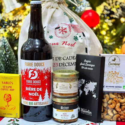 Panier Garni Noël Hotte "Bière de Noël" 2 C'est Cela.webp