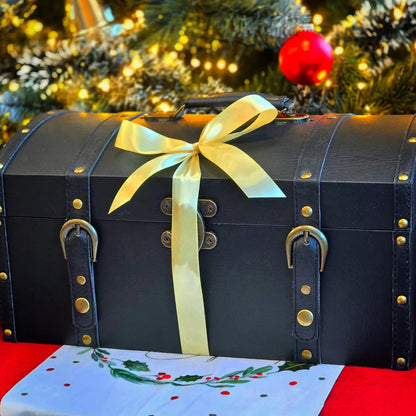 Coffret Noir imitation Cuir Noël C'est Cela avec ruban.webp