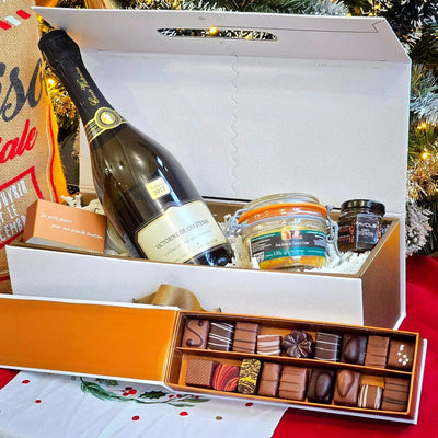 Coffret Gourmand Crémant Foie Gras et Chocolats webp