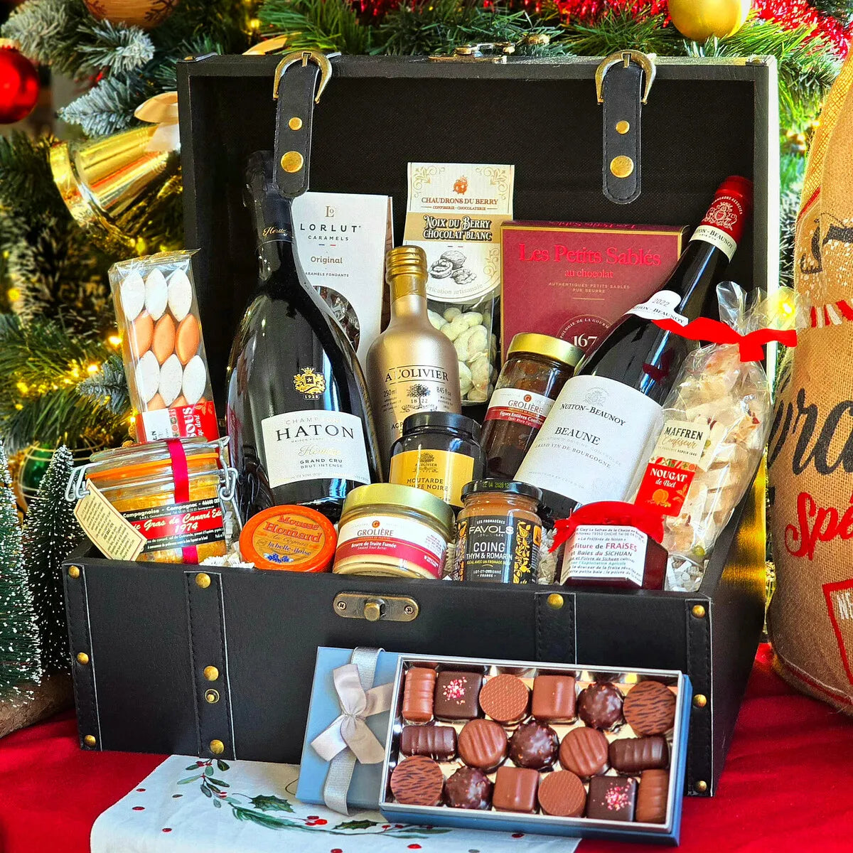 Coffret Gourmand Luxe Bois "Le Prestige" C'est Cela.webp