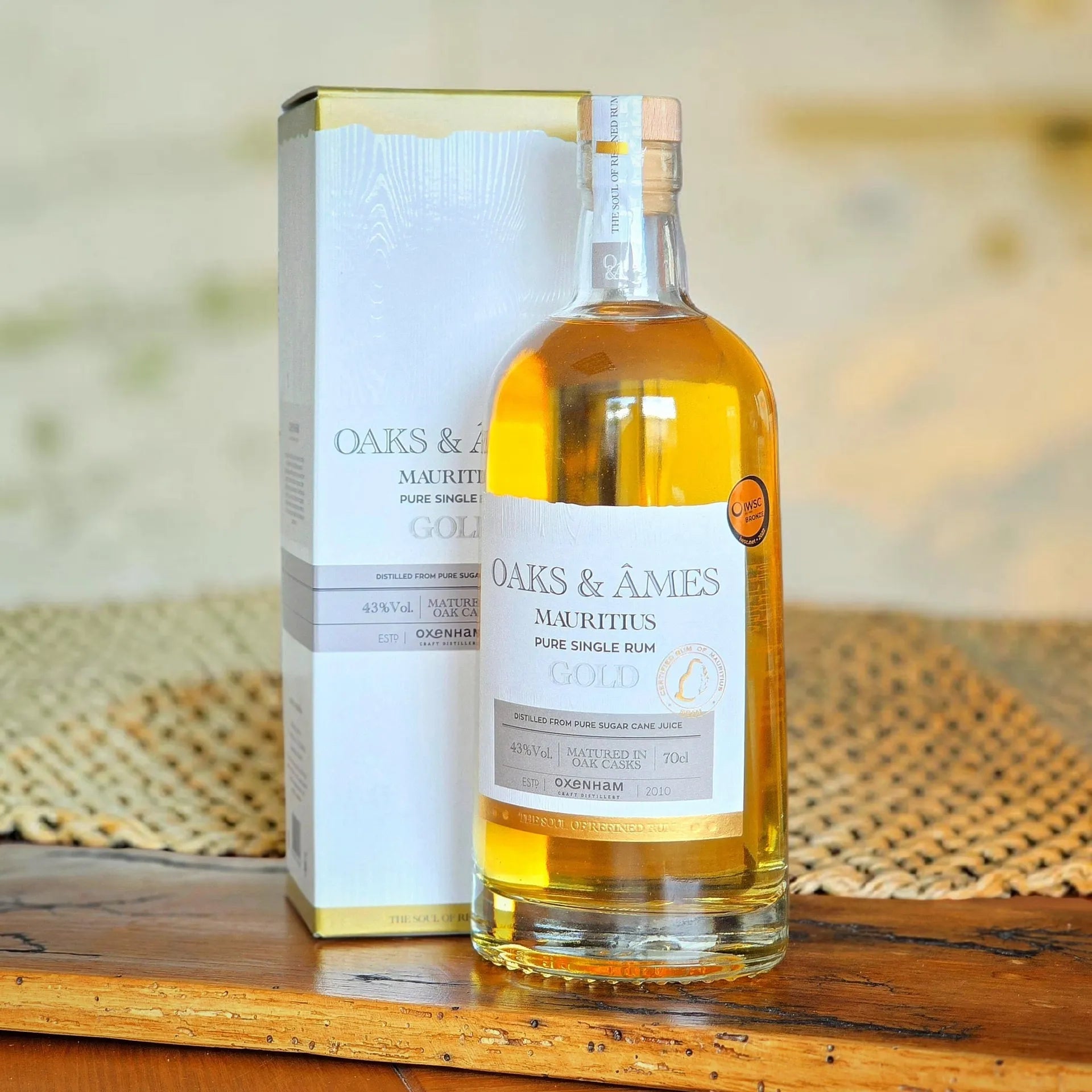 Rhum Oaks & Âmes Mauritius Gold 70cl avec Étui